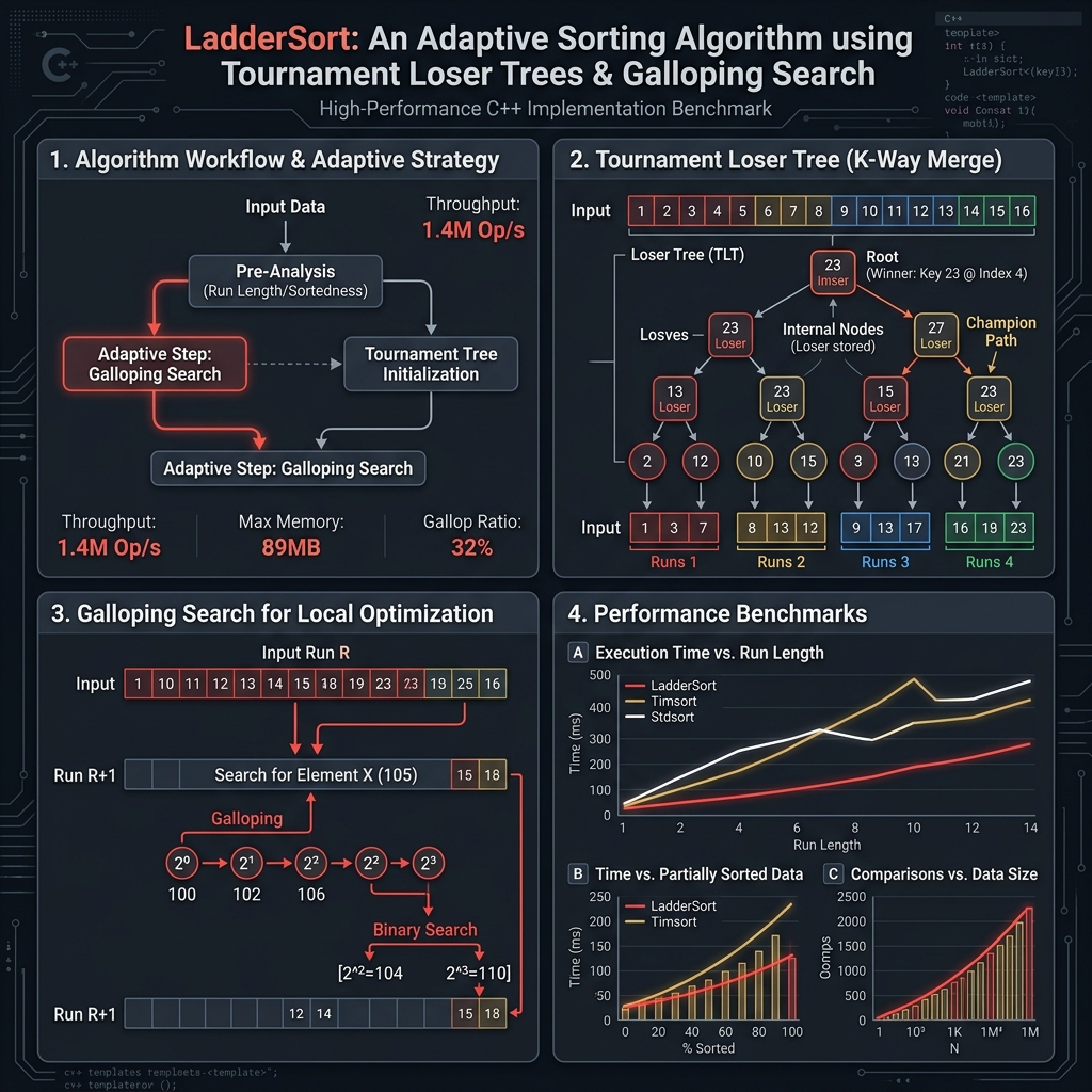 LadderSort C++ Algorithm & Benchmarks
